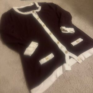 Stylish Maroon and White Cardigan